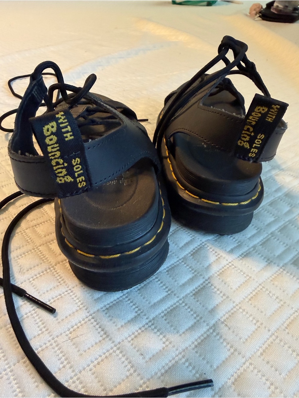 Dr. Martens Black Leather Lace-Up Platform Gladiator Sandals - Picture 6 of 8